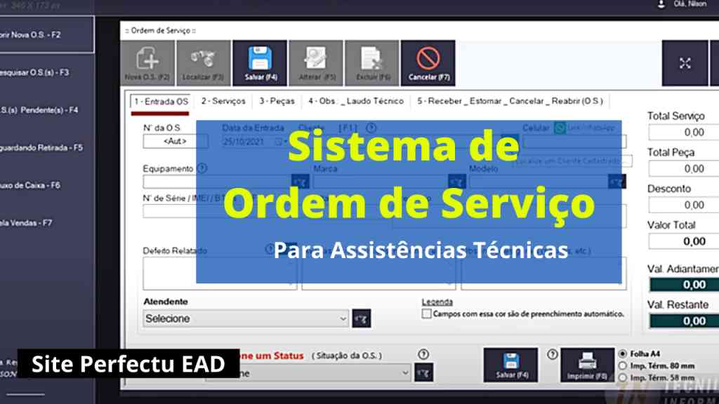 Sistema de ordem de serviço para assistência técnica header